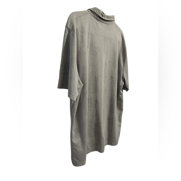 Travis Mathew Polo Shirt Men Gray Mixed Drinks Golf Vacation Reverse Print XL - Picture 5 of 8